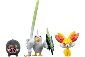 Pokémon stridsfigur 3-pack – med 2-tums fennekin och lechhonk och 3-tums Sirfetch'd Battle Figures