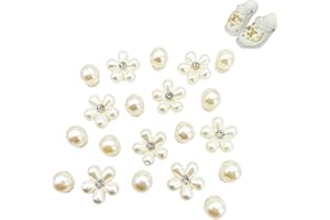 AXOBOG Schuh Charms 18 Stück Perlen, Blumen Deko,Knopfhalterung für Crocs, Leichter Schmuckstecker für Mädchen, Kinder, Erwachsene Wetterfeste Crocs Dekoration Jibbitz