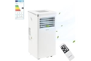IN.TEC Climatizzatore Portatile 3 in 1 con Kit per Finestre, Timer 24h e Telecomando Condizionatore per Stanze Fino a 40 m² Classe Energetica A - Deumidificatore, Ventilatore