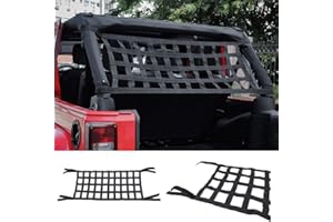 MODONGHUA Dyda6 Mesh Cargo Net, Comfort Elastic Auto Roof Hammock Top Rest Bed Net Waterproof Cargo Cover for 07-18 Jeep Wrangler YJ TJ JK JKU JL JLU, Heavy Duty Oxford