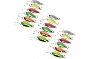 VSUSN LiGG Cuillère de Pêche à la Truite 3cm/3g Cuillères à Truite Colorée Cuillers de Pêche Leurres à Truite Lure de Peche pour Truite Sandre Brochet