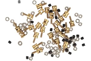 HERCHR Connecteur de Tige de Poussée, 25 Paquet Bouchons Liaison Tige Poussée Laiton pour Avion RC Kit Connecteur de Tige Poussée RC à Réglage Rapide pour Modèle de Bateau, Hélicoptère (2.0mm)