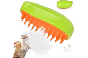 JIASHA Parowa szczotka dla kota 3 w 1, samoczyszcząca szczotka do pielęgnacji kotów, psów, zwierząt domowych, do usuwania splątanych i luźnych włosów (mango)