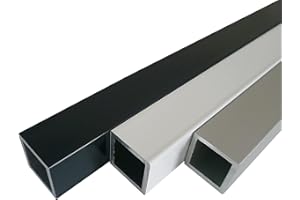 B&T Metall Tubo quadrato in alluminio anodizzato, 40 x 40 x 2 mm, argento anodizzato, E6/EV1, lunghezza circa 2 m. (2000 mm + 0/- 3 mm)