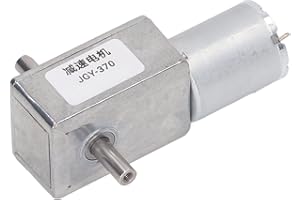 YUNIR Moteur à Engrenages à Vis sans Fin DC 12 V, Moteur à Engrenage à Vis sans Fin avec Réduction de Vitesse à Vis sans Fin à Double Arbre Autobloquant de 12 Mm, Réversible à Haute