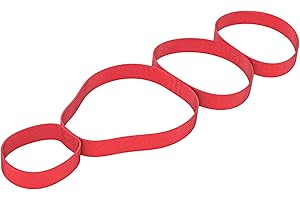 BIGCHEER Schlaufe - Dehnungsband Stretching - Yogagurt für Yoga Pilates & Faszien Training - insgesamt ca. 75cm lang - 3,8cm breit - Dehnhilfe + Nachhaltige Schmerztherapie & Engpassdehnung - 4 Ringe rot