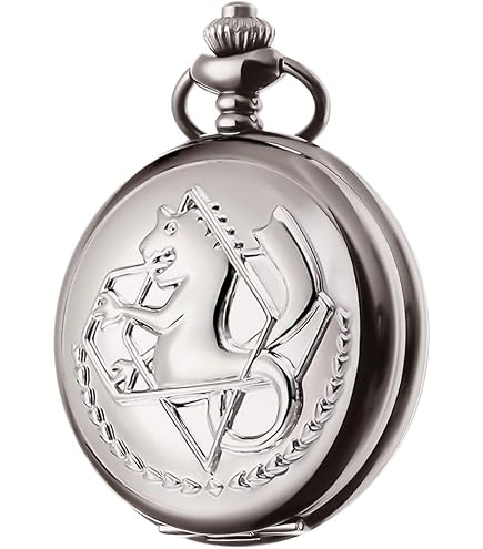 Orologio Da Taschino FullMetal Alchemist - Edward Elric, Grigio Scuro, Metallo, Batteria Inclusa