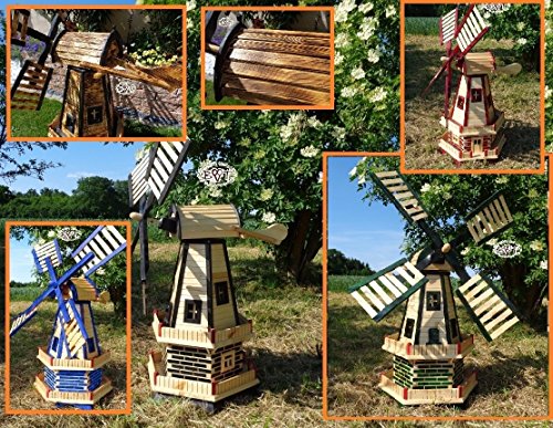 XXL windmühle, Gartenwindmühle 100 cm, zweistöckig 2 Balkone aus Holz