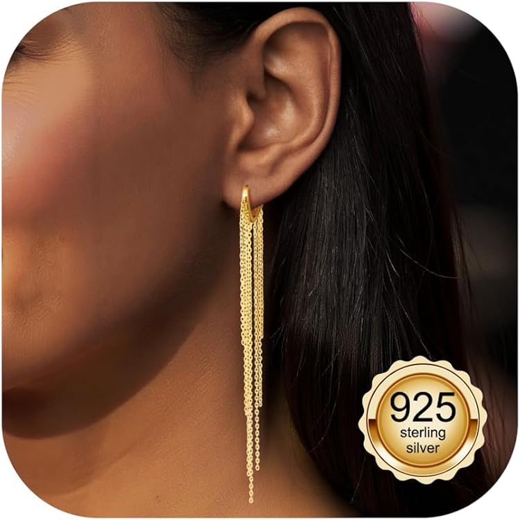 Oorbellen dames | Oorring/oorringen met hanger | Gold plated oorringen met ster, hanger