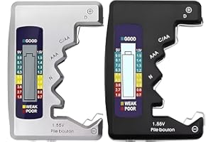 DOOCECIY 2PCS Universal Battery Tester Checker, Digital Battery Capacity Level Tester for C AA AAA D N 9V 1.5V Button Cell Small Mini Batteries