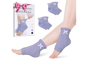 Migliore Wear 2 Pairs Moisturising Socks, Cotton Gel Heel Socks for Cracked Heel, Toe Open Foot Socks with Natural Jojoba & Olive & Vitamin for Dry Feet, Both Women Men