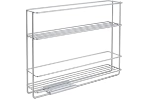 Metaltex - Portaspezie estraibile in metallo argentato, 22 x 28 x 6 cm