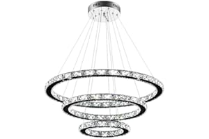 ‎NAIZY NAIZY 96W LED Kronleuchter Kreative Hängelampe Deckenleuchte Pendelleuchte für Wohnzimmer Flur Schlafzimmer Drei Ringe (Φ: 30cm+50cm+70cm) - 96W Kaltweiß [Energieklasse A++]