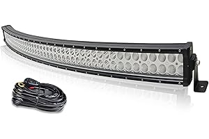 Willpower Barra de luz LED Curvada de 52 Pulgadas 300W Spot Flood Combo Luz de Trabajo con Soporte de Montaje y arnés de cableado para 4x4 Off Road Boat SUV UTE ATV Truck