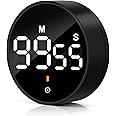 NAKIYO Kitchen Timer, Stopwatch Digital Timer, Magnetic Visual Timer Shower, Digital Kitchen Timers for Breakfast, Productivity Timer with Large Screen Display, Kids Teachers, Classroom Bathroom-Black