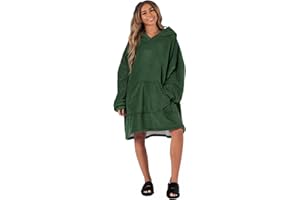 Sienna Hoodie Decke Kuscheldecke mit Ärmeln Deckenpullover Vielseitig Tragbare Decke zum Anziehen für Damen & Herren, Sweatshirt Warm Kuschelpullover Erwachsene weich Ärmeldecke Oversize