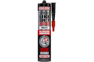 EVO-STIK Sticks Like Sh*t Turbo Adhesive White - 290ml - All Weather - Fast Setting - Extreme Temperature & Movement Resistant