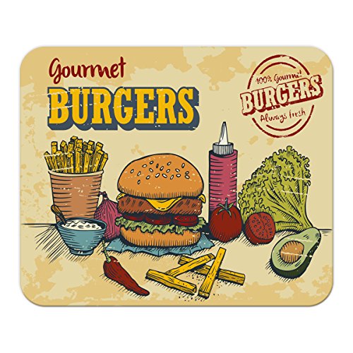 Preisvergleich Produktbild Mauspad Retro Gourmet Burger bedruckt