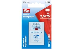 Prym - Stretch (75-2.5) Double Couture Machine Aiguilles - 1 Aiguille