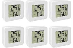 MOSLALO [6er-Pack] Thermometer für Innenräume | Raumthermometer Digital Innen | LCD Intelligentes Hygrometer | Hochpräzises Sensor Feuchtemessgerät Temperatur Monitor für Innenraum