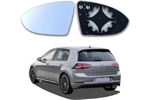 AUTOWNLUX Spiegelglas Golf 7 Links Beheizbar Asphärisch Passend für Golf 7 Spiegelglas Links Fahrerseite Beheizbar Ersatzspiegelglas Außenspiegel Glas mit Trägerplatte