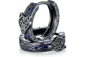 QHQPQ Black Hoop Earrings for Men 925 Sterling Silver Celtic Knot Huggie Earrings Viking Irish Jewellery Gifts for Women