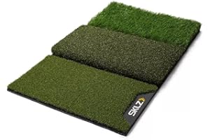 SKLZ Pure Practice Mat, Alfombra de Golf de 3 Superficies para Práctica Desde el tee, Fairway Estrecho y Rough del Primer Corte, Duradera, Talla Única, 63.5 cm x 40.64 cm