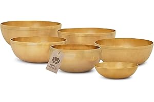 MASSAGE-EXPERT Klangschalen Set PROFI KOMPLETT [6 x Tibetische Klangschale], Von Mini Ø 13,5 cm - hoher Ton bis Groß Ø 29,0 cm - tiefer Ton, Für Klangmassage, Klangtherapie, Entspannung & Yoga