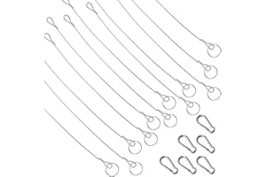 Towviy 12PCS Câble Métallique en Acier Inoxydable, Corde en Acier Inoxydable à Suspendre Kit avec Crochet pour Cadre Photo Lumière Cimaise Miroir Rideaux