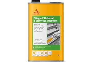 Sika Sikagard Universal 5 Star Wood Treatment – All-In-One Treatment For Wet Rot, Dry Rot, Fungi and Wood Boring Insects – Clear – 5 Litre