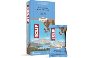 CLIF BAR | Energieriegel - Protein Riegel | mit 11g pflanzlichem Eiweiß | Blueberry Almond Crisp | Energy Bar | 12 x 68 g