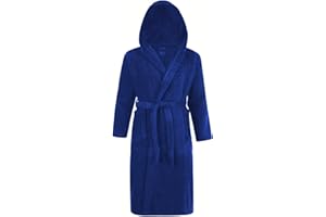 Adore Home Mens & Ladies 100% Cotton Terry Towelling Hooded Shawl Collar Bathrobe Dressing Gown Bath Robe