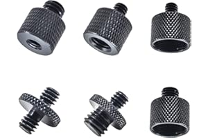 Midyrrg 6 Pcs Tripod Adapter Mic Stand Adapter 3/8 to 1/4 Adapter and 3 8 to 5 8 Female/Male Screw Adapters Tripod Screw Thread Adapter for Tripods Camera Microphone Stand Speakers Monitor