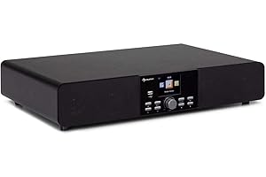 auna Stealth Base - Connect Soundbase, 2 x 15 W + 30 W RMS Power, Internet/DAB + / FM Radio, Bluetooth Function, Control via AirMusic Control App, 2.8” LC Display, USB Port, Line Input - Black