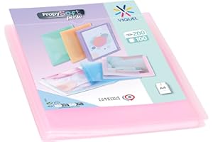 Viquel - Porte vues A4 200 vues - Porte documents personnalisable - 100 Pochettes de qualité lisse - Rose pastel