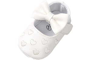 SHOBDW Girls Shoes, Newborn Infant Baby Girls Crib Soft Sole Anti-Slip Sneakers Cute Sweet Bowknot Shoes
