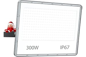 YIQIBRO Foco LED 300W Exterior 1 Piezas - 30000LM IP67 Impermeable Focos de Proyector LED Exterior Blanco Frio 7000K para Jardin/Terraza/Garaje