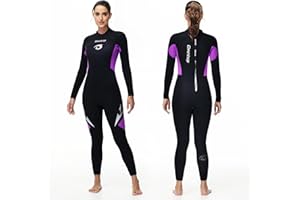 Owntop Muta da 5 mm per uomo e donna, in neoprene, con cerniera posteriore, per adulti, lunghezza intera, termica, flessibile, per immersioni in acqua fredda, surf