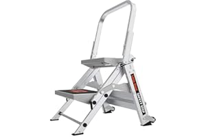 Little Giant Ladders, Safety Step, 2-Step, 2 foot, Step Stool, Aluminum, Type 1A, 300 lbs weight rating, (10210BA)