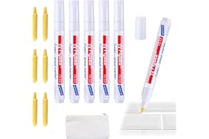 LYJOW Pulisci Fughe Pavimenti Piastrelle,Stucco Rinnova Fughe Piastrelle per Cucina Bagno, Sbiancante Fughe Pavimenti, Pennarelli per Fughe, 6 pezzi (bianco)