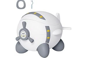 DEANIC Vasino Bambini, Aereo Vasino per Bambini WC per 1-6 Anni, Portatile Vasetto per Bambini WC Bimbo con 1 Spazzola, Potty Training Mini Water per Bambini (Grigio)