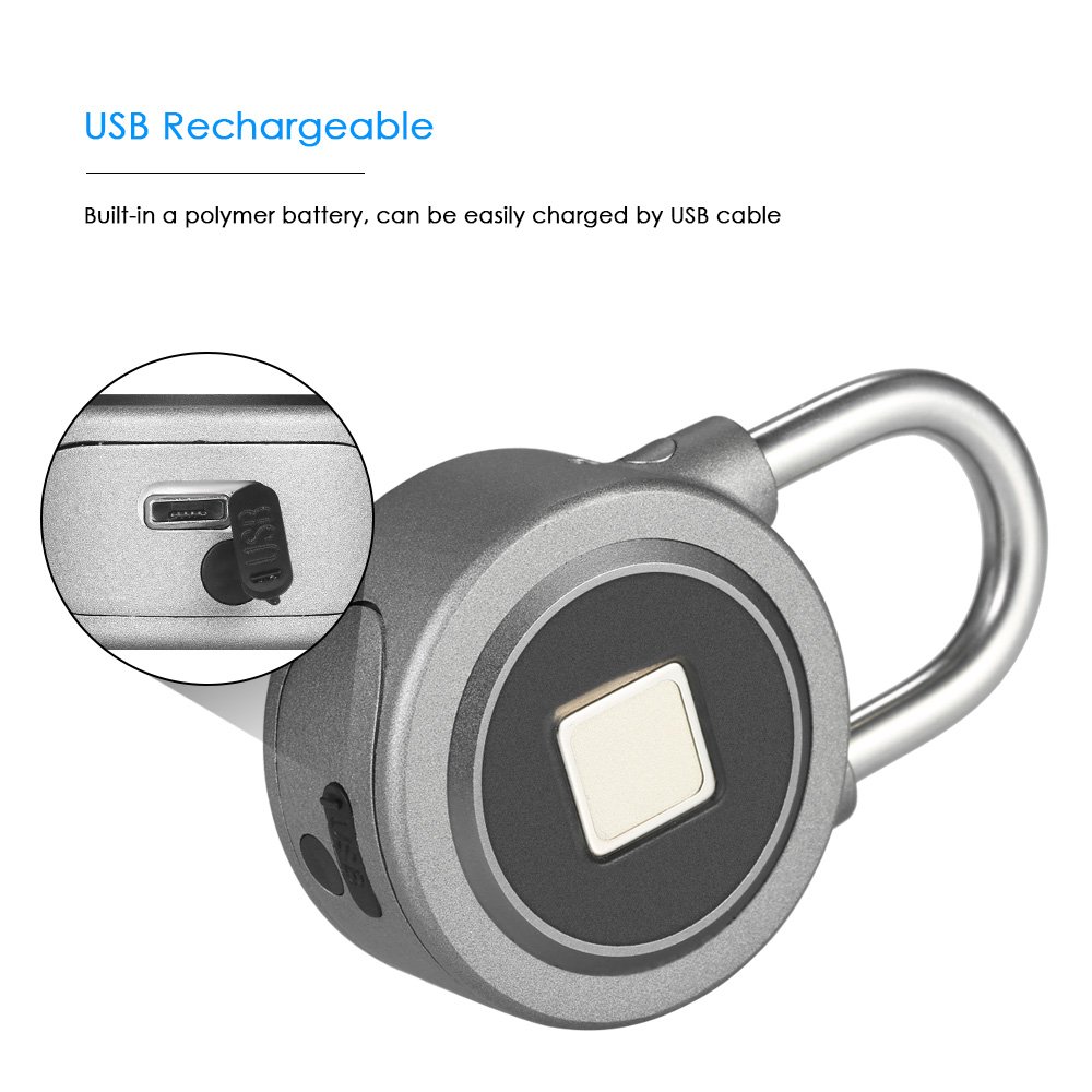 Decdeal BT Fingerprint Smart Lock APP Impermeabile/Impronta Digitale Sblocco Antifurto Porta Lucchetto Serratura Bagagli… - immagine 5