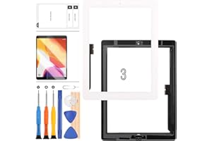 SRJTEK For iPAD 3 Screen Replacement Touch Screen for iPad 3 3rd Gen A1416 A1403 A1430 Digitizer Sensor Glass Panel Assembly Repair Parts Kits,Include Home Button (White)