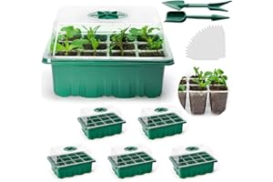 TARUMEDO Zimmergewächshaus Anzucht Gewächshaus 5 Stk Mini Gewächshaus Anzucht Anzuchtkasten Tabletts Anzuchtsplatte Minigewächshäuser Anzuchtplatte Mini Treibhaus Klein Anzuchtschale mit Deckel Belüftung