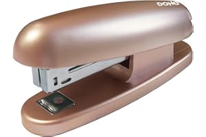 Dohe - Grapadora Metallic Color - Capacidad de Grapado 20 Hojas, Admite 100 Grapas de 22/6 24/6 26/6, Tamaño Mediano 11,5x3,8x5,3 cm, Ligera y Tacto Suave - Rose Golden