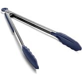 Doosu Silicone Kitchen Tong, Heat Resistant up to 599&deg;F, 30 cm, Navy | Air Fryer Tongs Rubber Tip Non Scratch Locking Non Sli