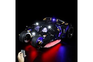 cooldac Led Lighting Kit for Lego 76240 DC Batman Batmobile Tumbler Iconic Car Model, Remote Control USB Connecting Lighting Set Compatible with Lego 76240 (Lights Only, No Lego Models)