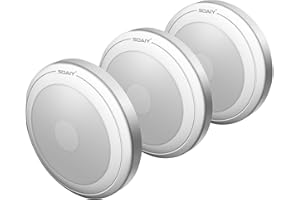 SOAIY 3pz Ultrasottile Luci Armadio Luce notturna Luce adesiva a batteria Touch Sensore per regolabile luminosità per Cucina, Corridoio, Scale, Camere per bambini, Garage, (Luce Calda)