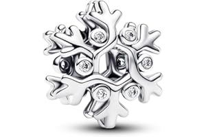 PANDORA Moments Schneeflocke Charm aus Sterling-Silber mit Zirkonia, Kompatibel Moments, 794249C01
