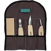 ROX WOOD 153ROX184506 5 PAR&Ccedil;A KAŞIK OYMA BI&Ccedil;AK SETİ KANVAS &Ccedil;ANTA